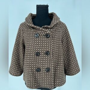 CEJON NWOT‎ VINTAGE WOOL BLEND BLAZER FULLY LINED 3/4 BELL SLEEVES